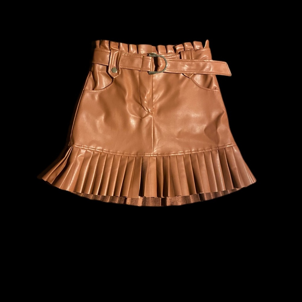 Leather mini skirt